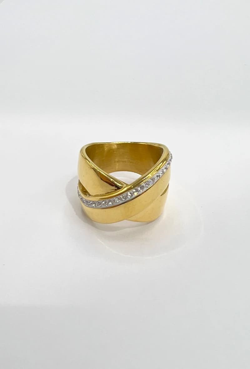 Bague large croisé
