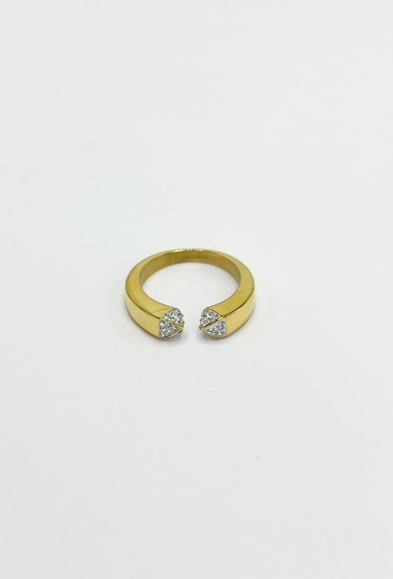Bague ouverte avec strass