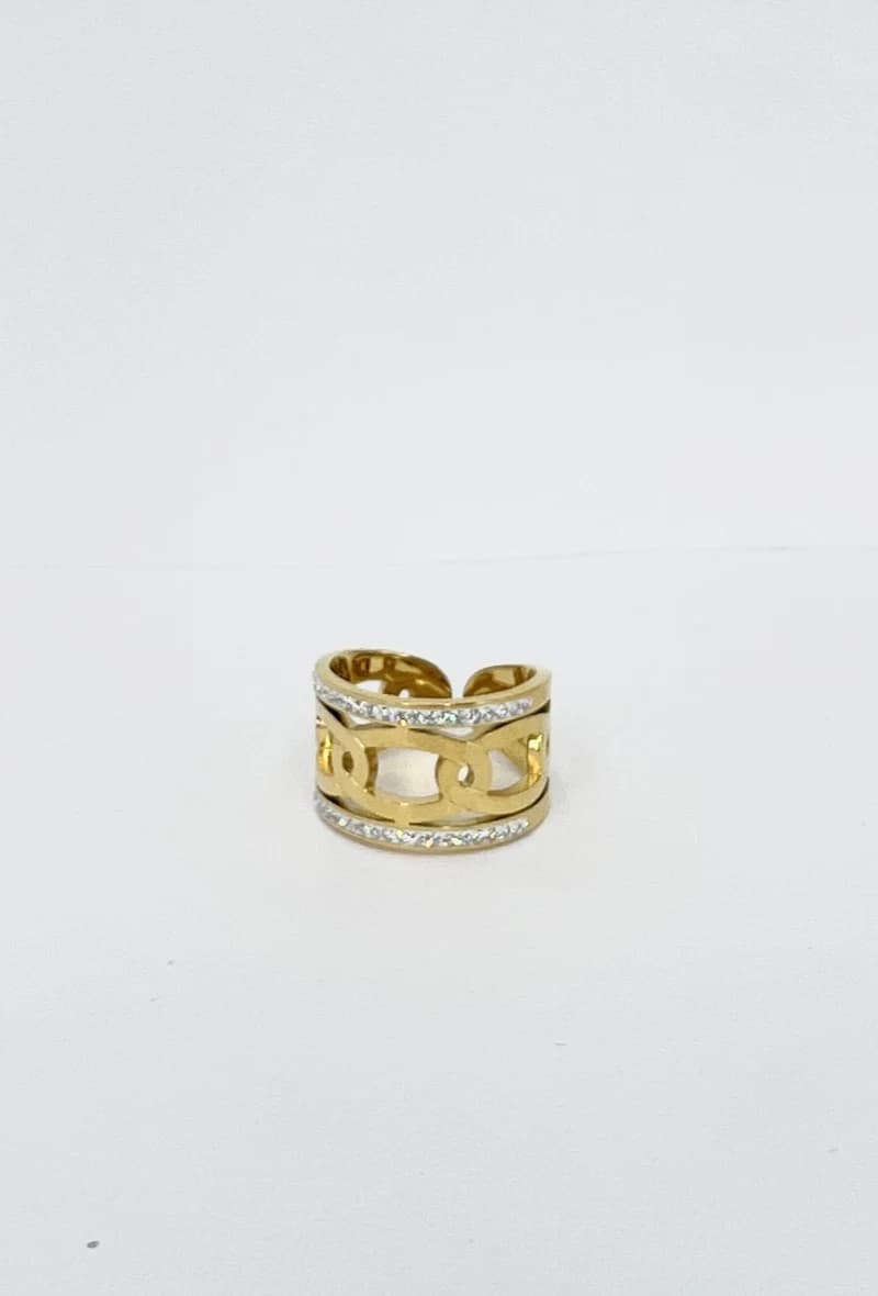 Bague strass torsadé