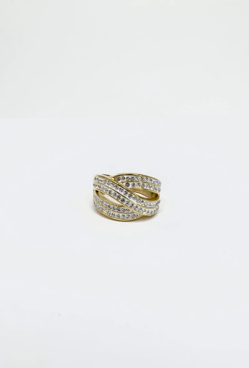 Bague lien entremêler strass