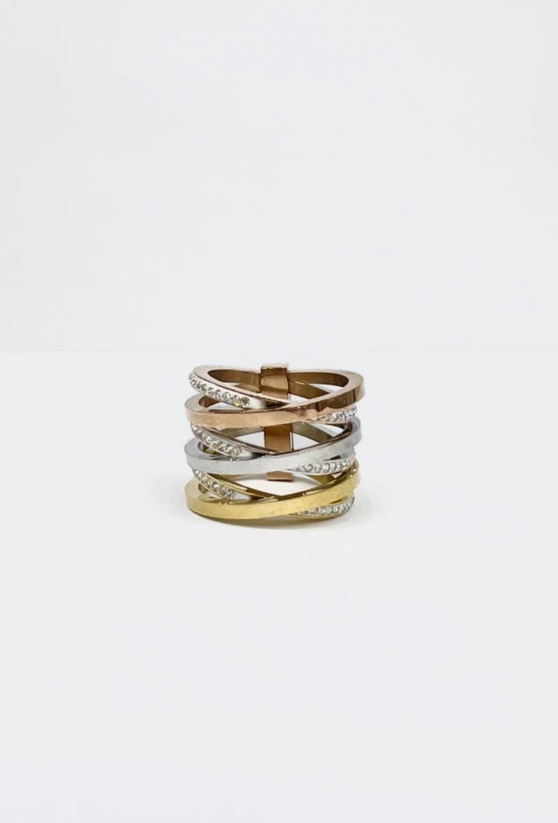 Bague large croisé