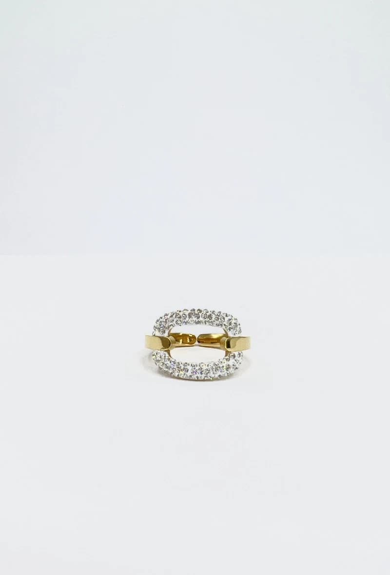 Bague ovale strass