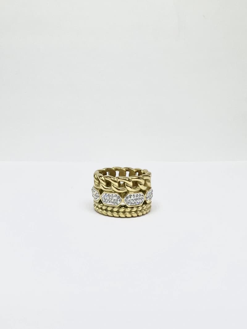 Bague large torsadé