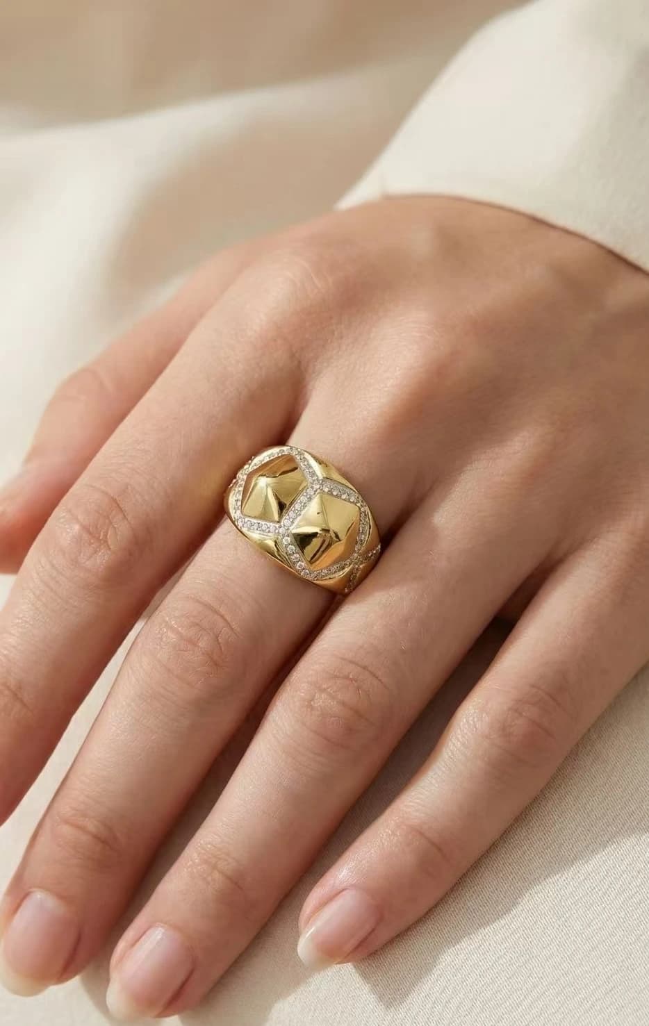 Bague lien strass