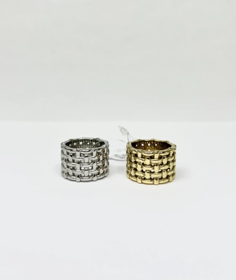 Bague lignes croisés haute