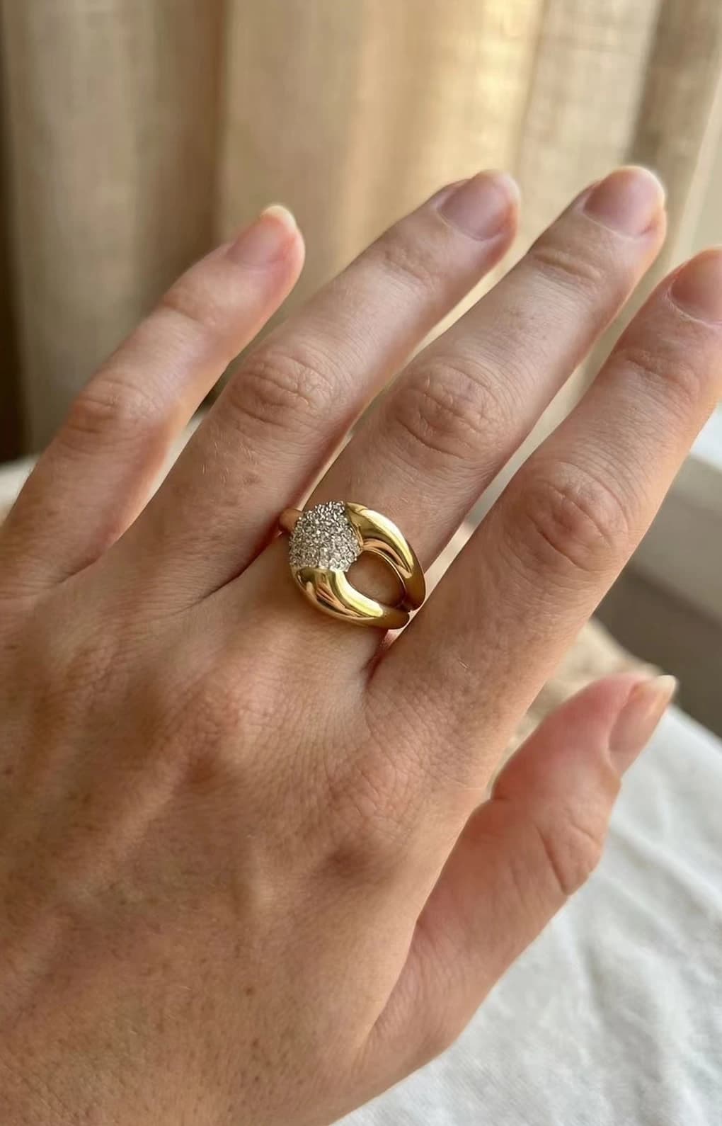 Bague goutte strass