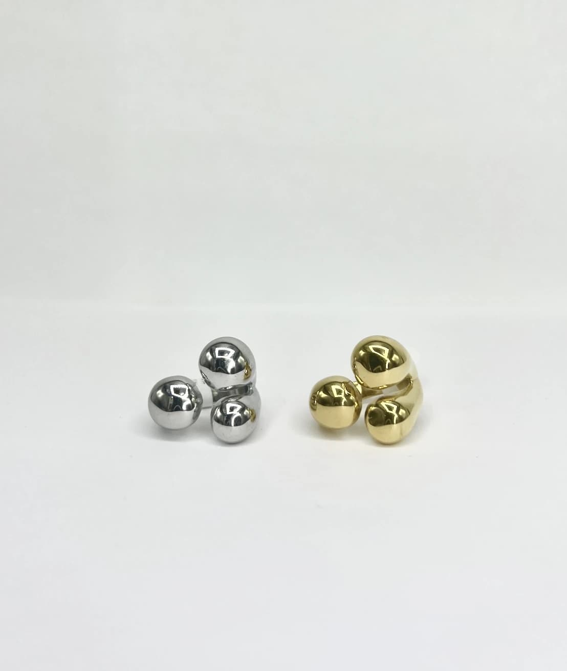 Bague 3 boules ouvert