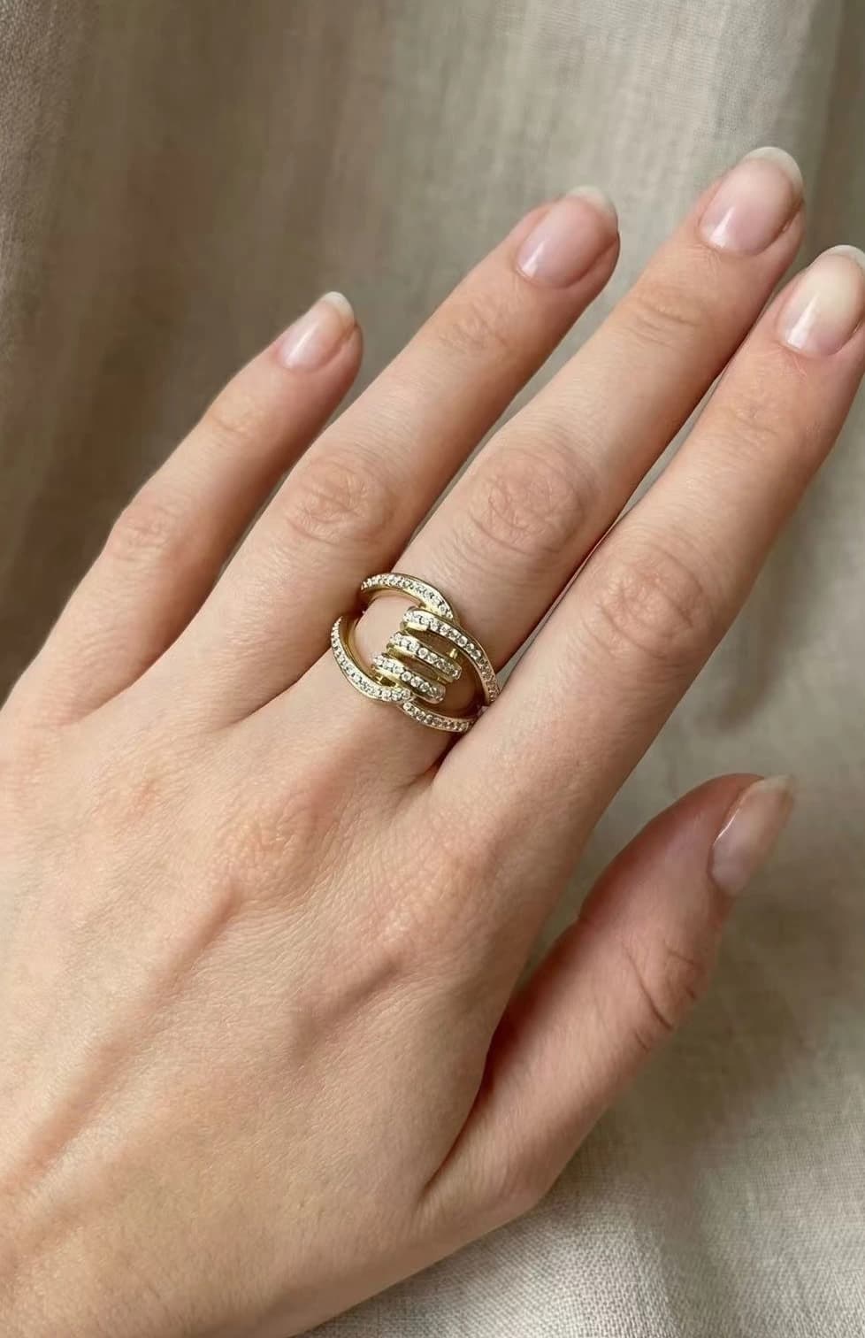 Bague lien strass