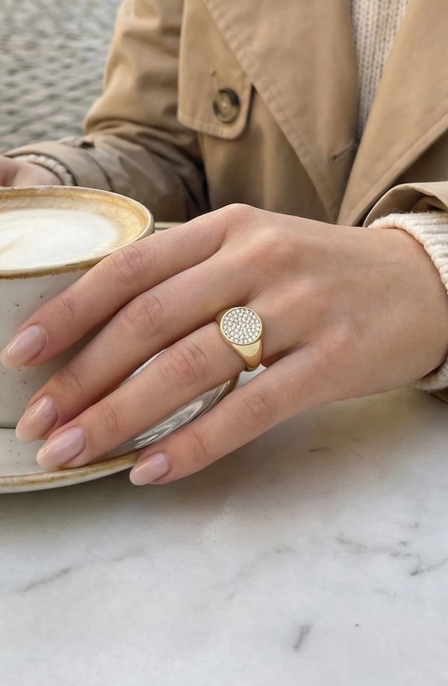 Bague rond strass