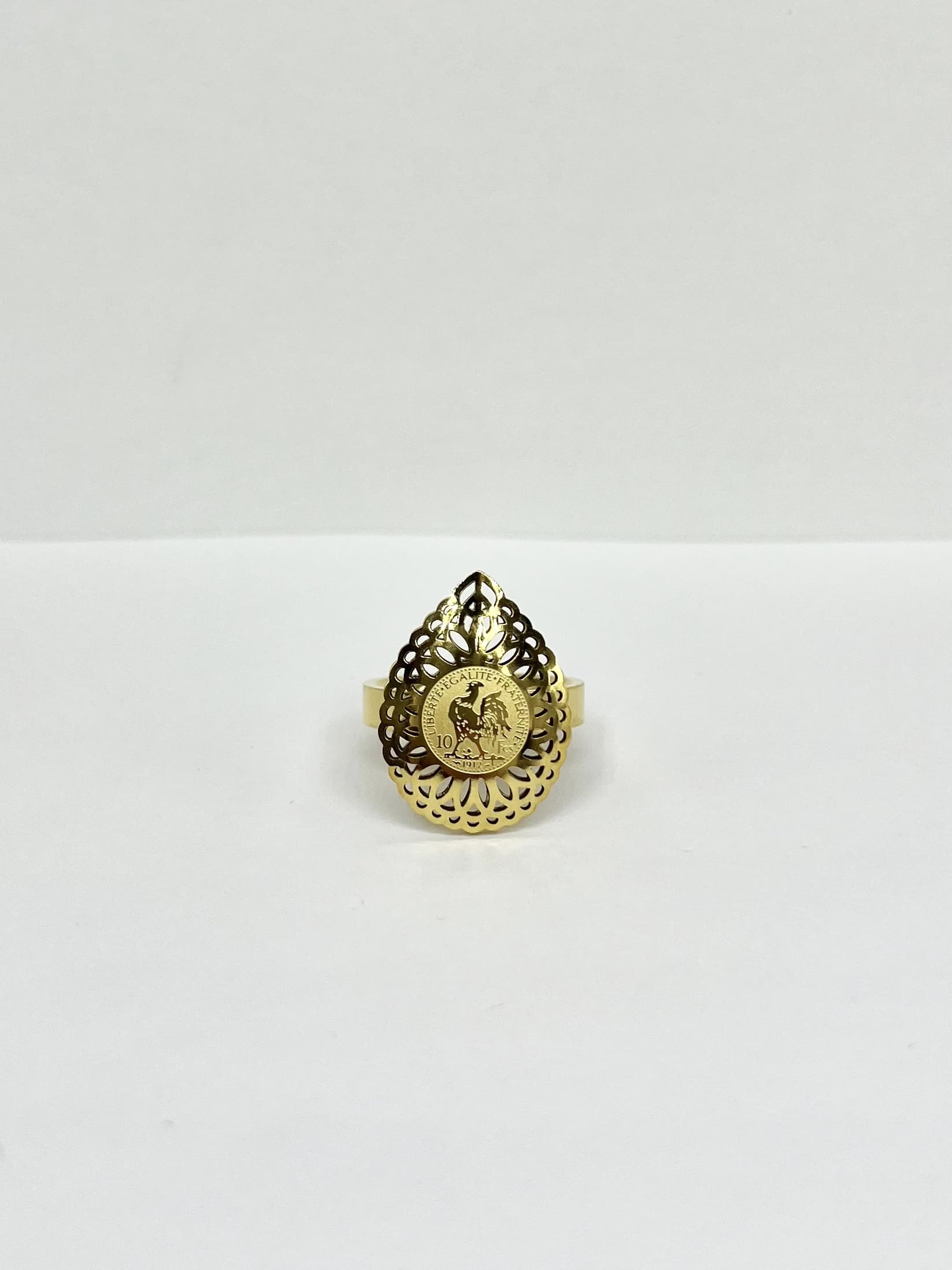 Bague goutte coq