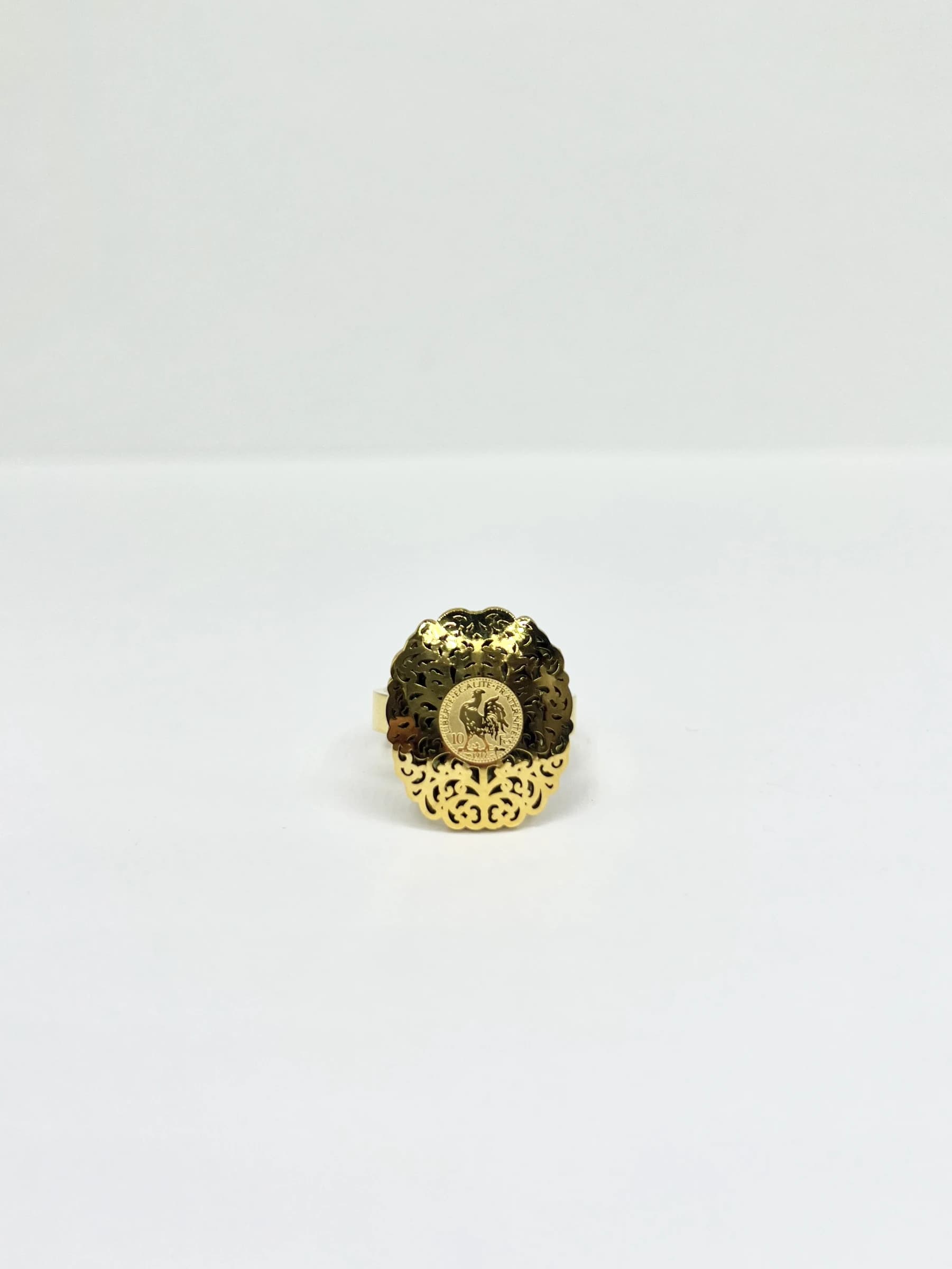 Bague coq ovale