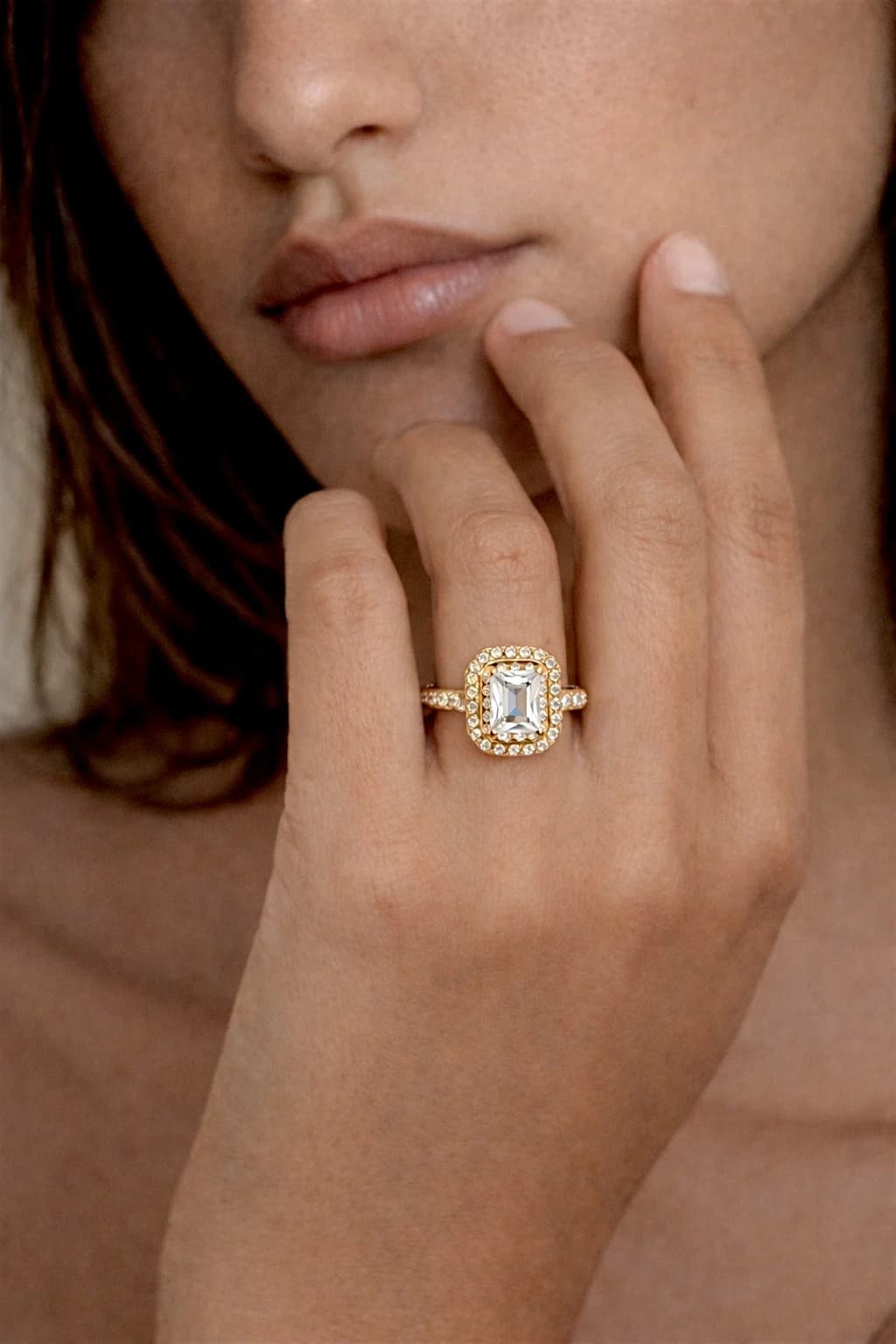 Bague solitaire strass