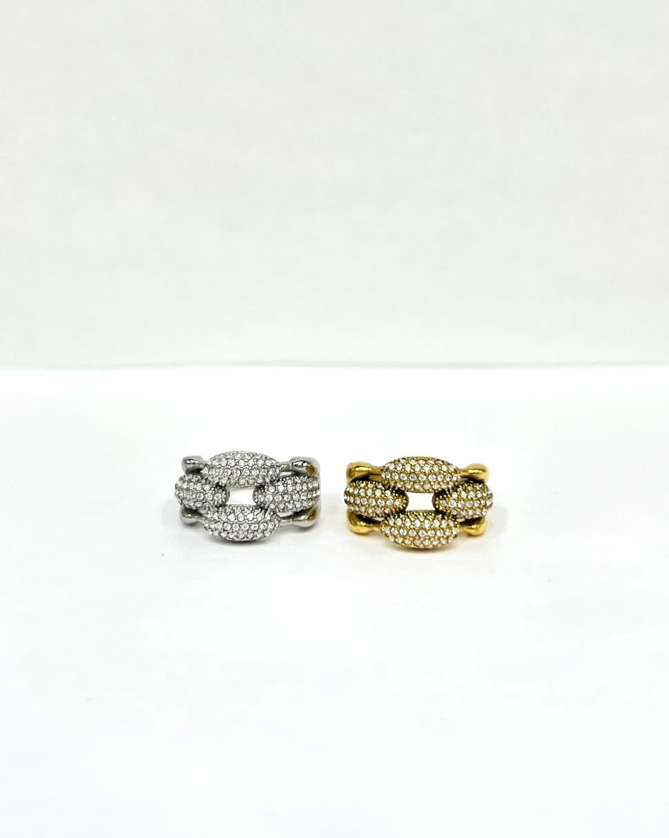 Bague goutte strass