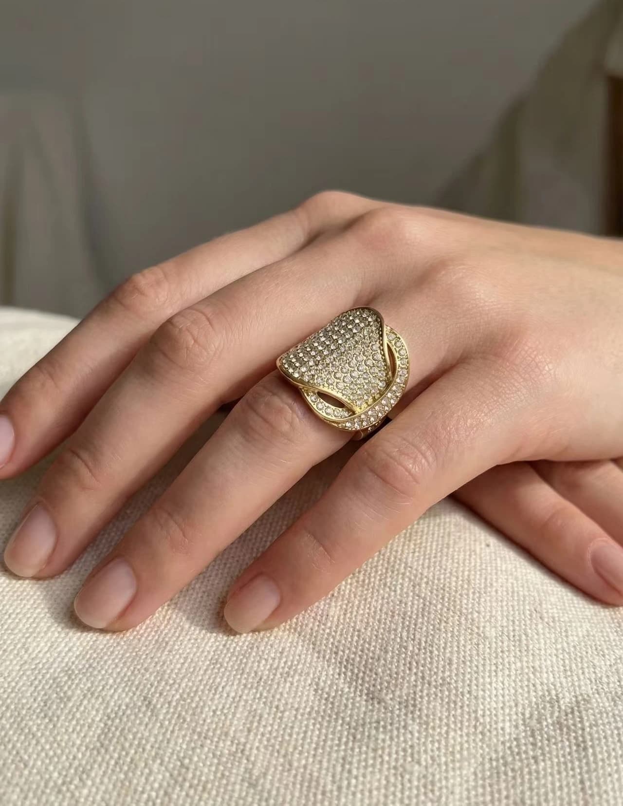 Bague ceinture strass