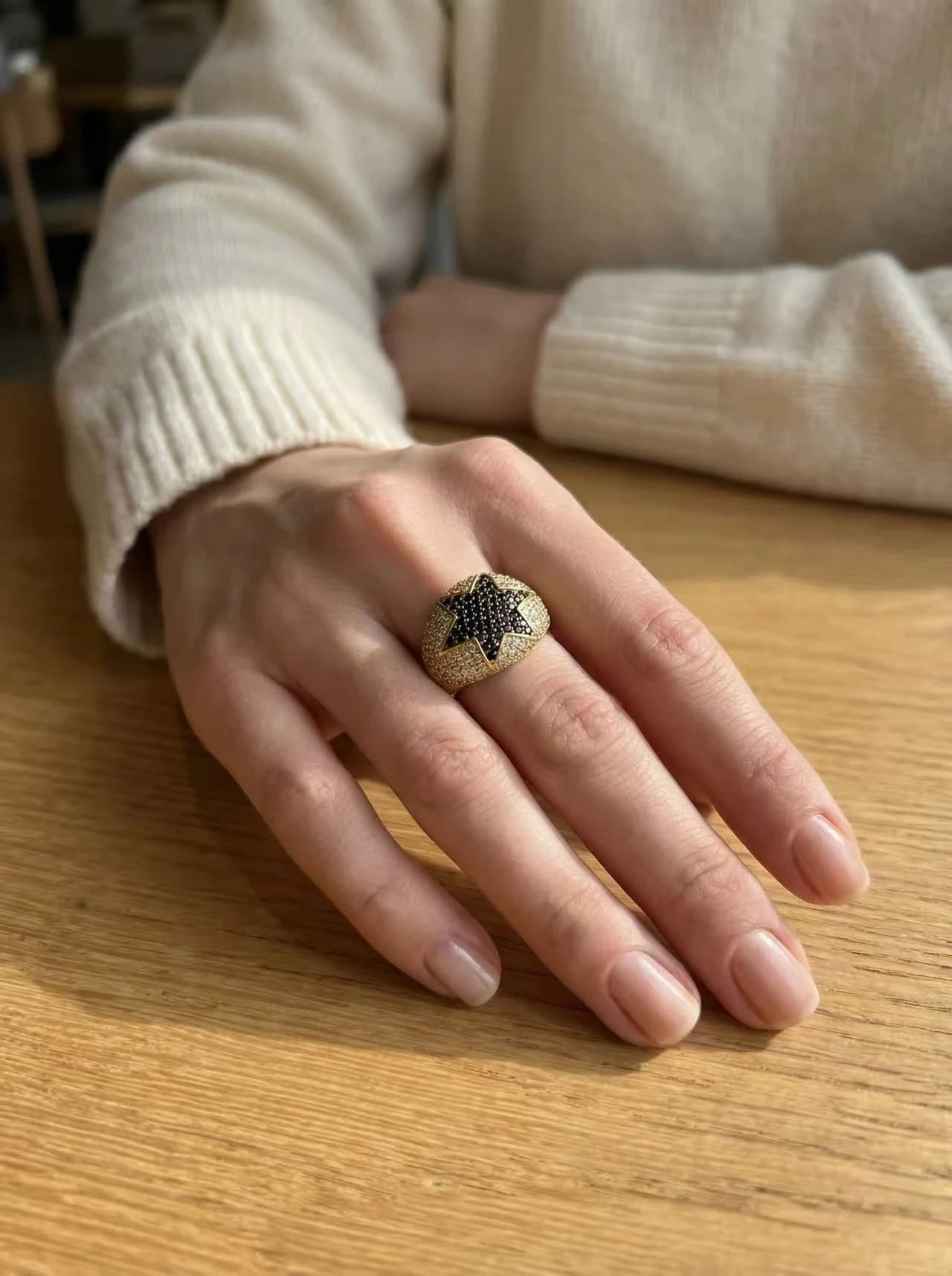 Bague étoile strass
