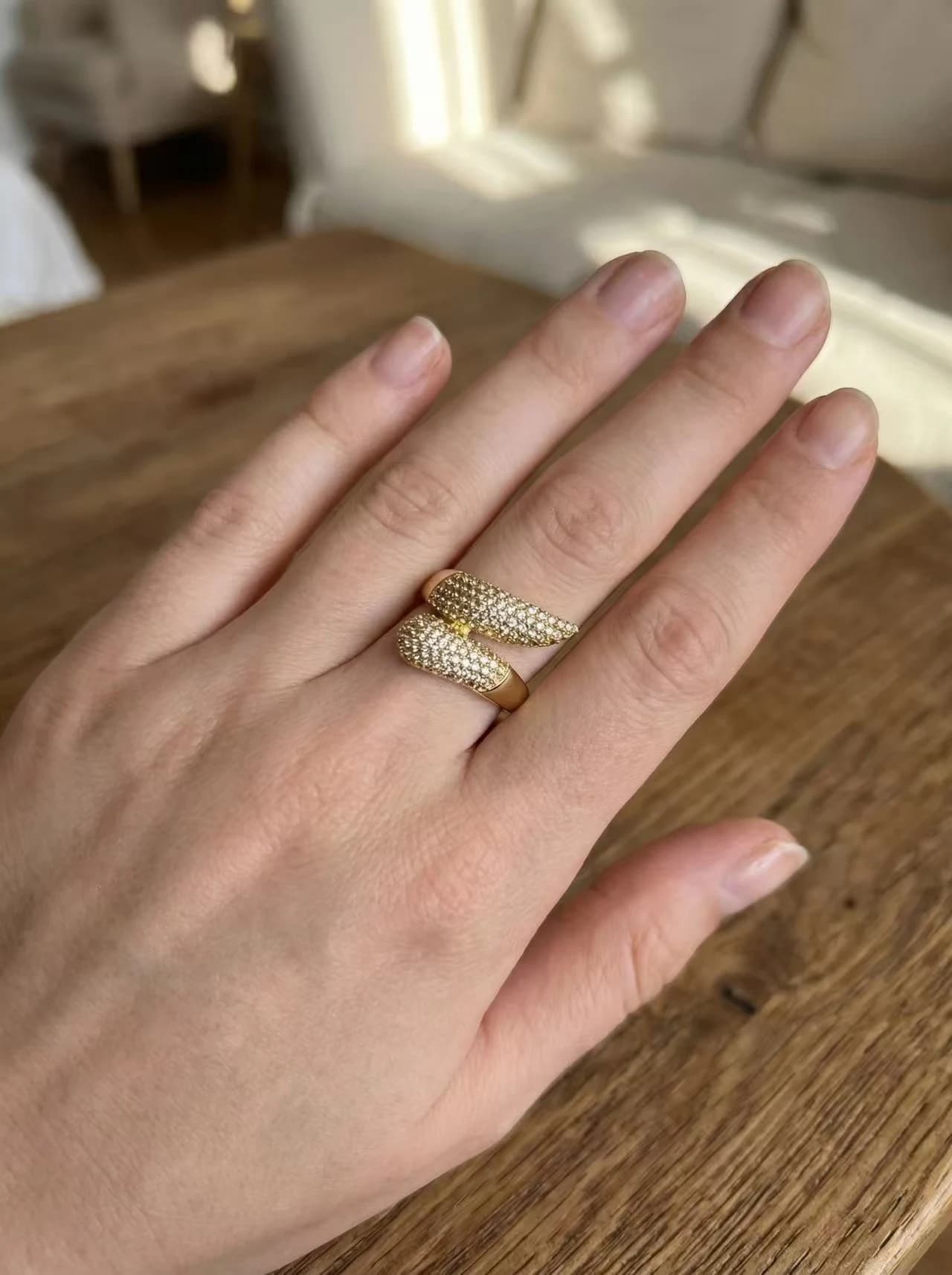 Bague aile strass
