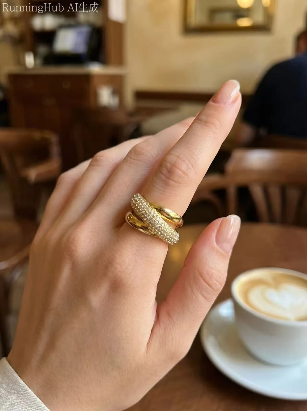 Bague croisé strass