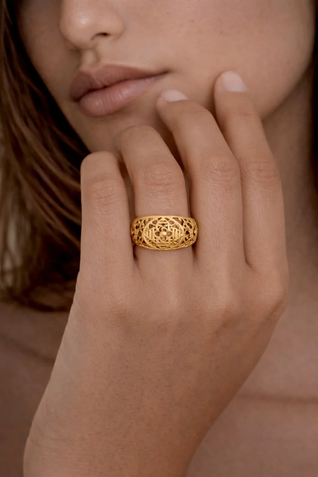 Bague trèfle oriental