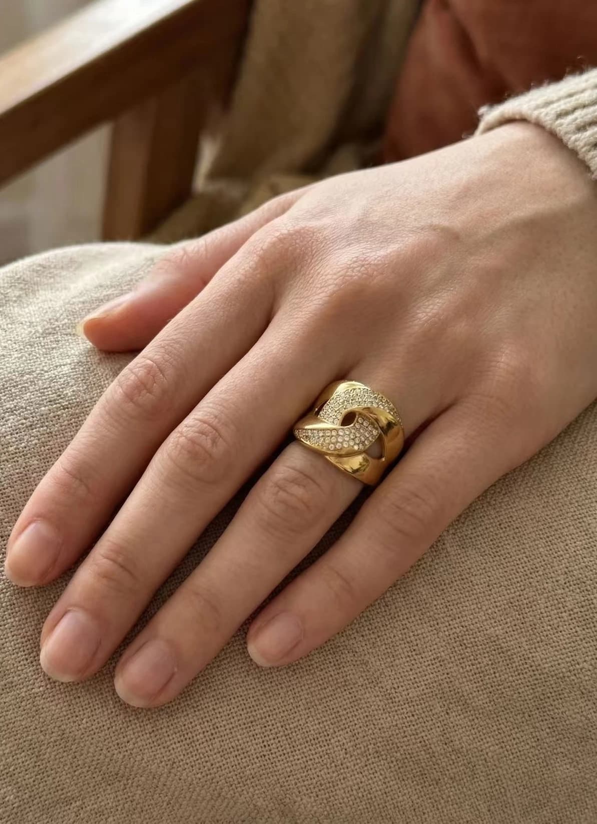 Bague lien strass