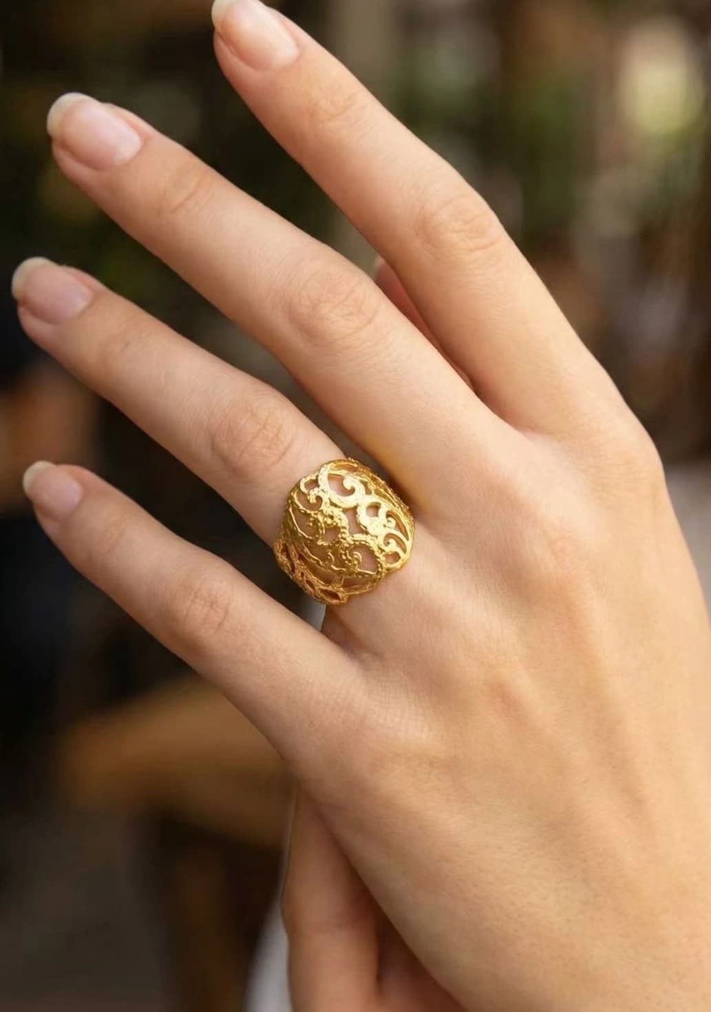 Bague doré oriental