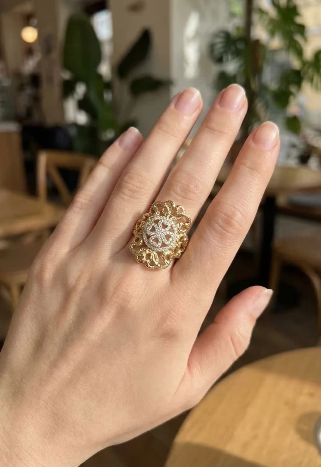 Bague oriental trèfle