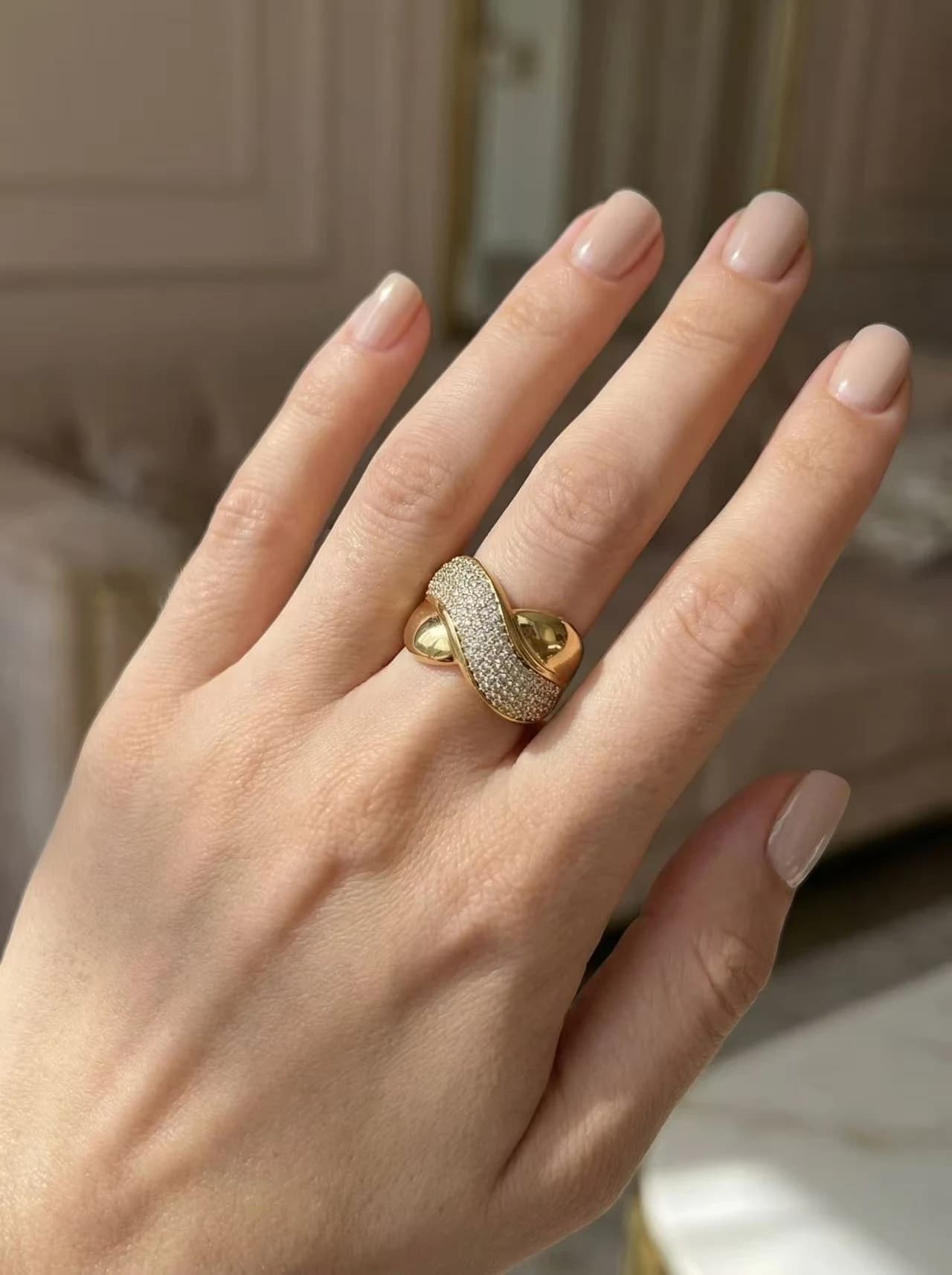 Bague croisé strass