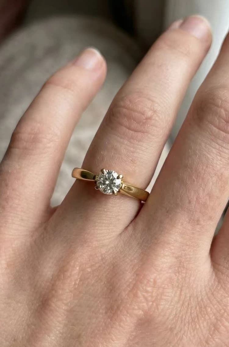 Bague solitaire strass