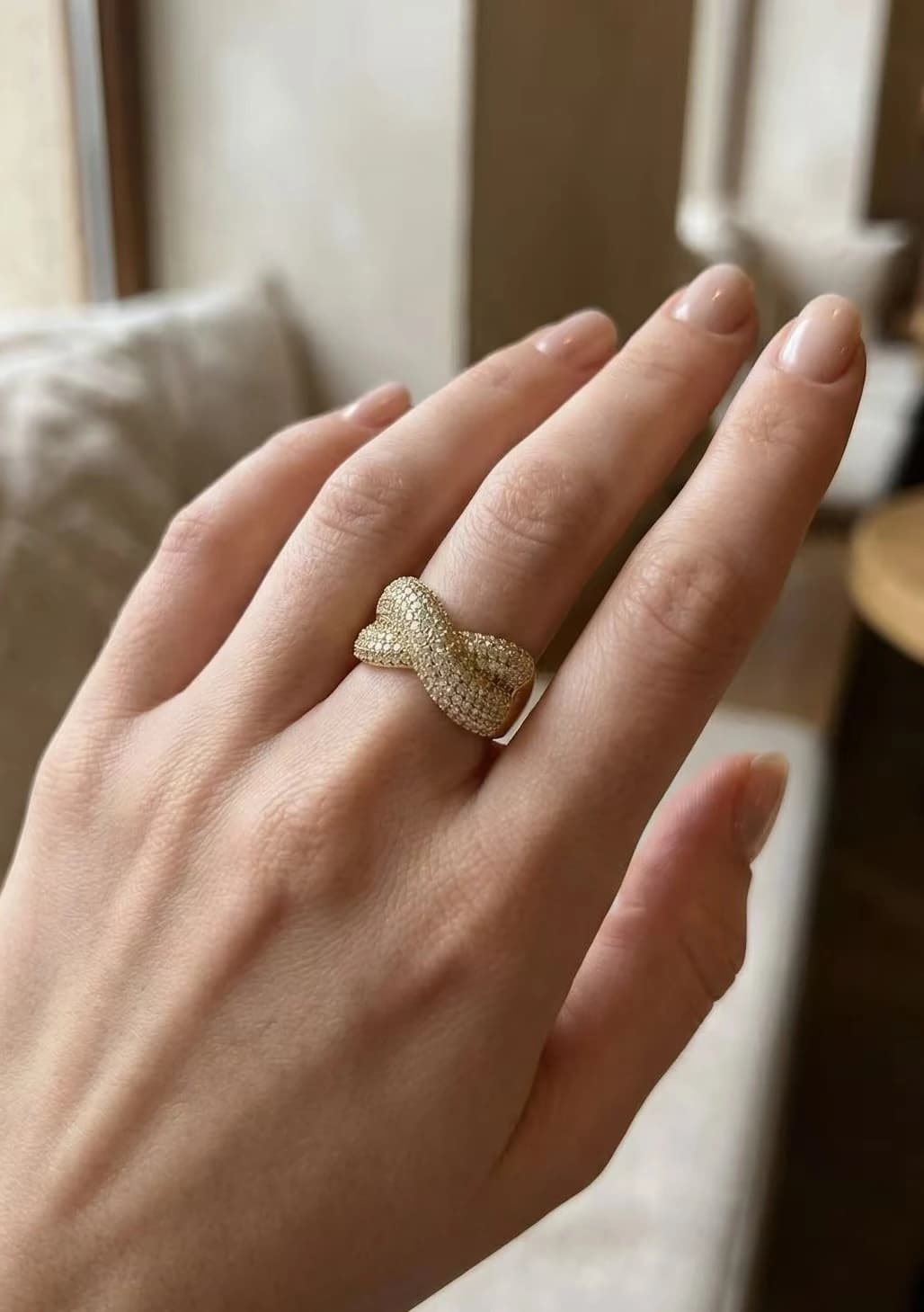 Bague croisé strass
