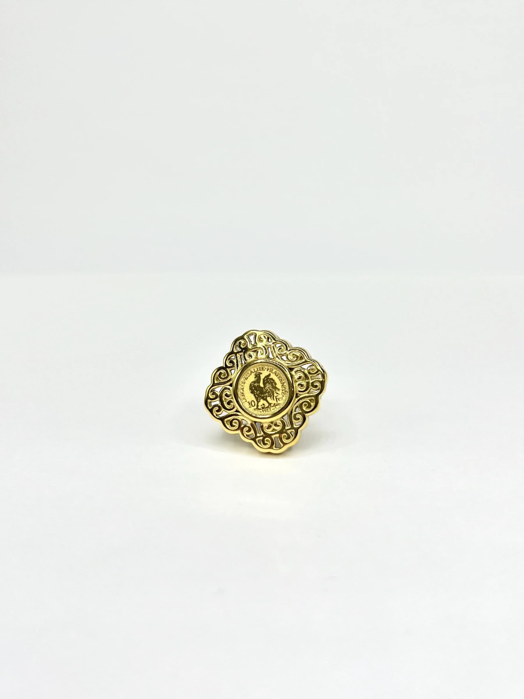 Bague coq carré