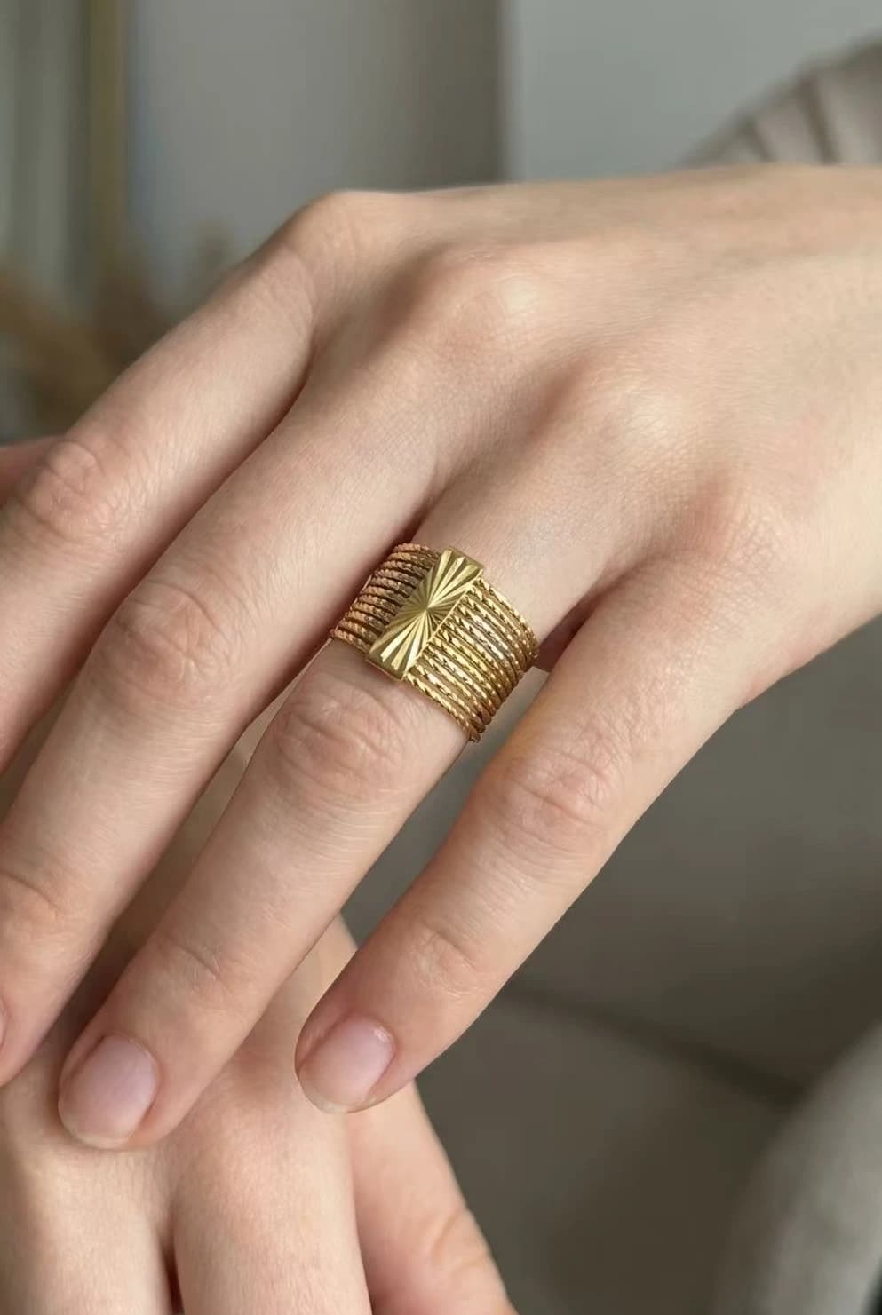 Bague semainier doré