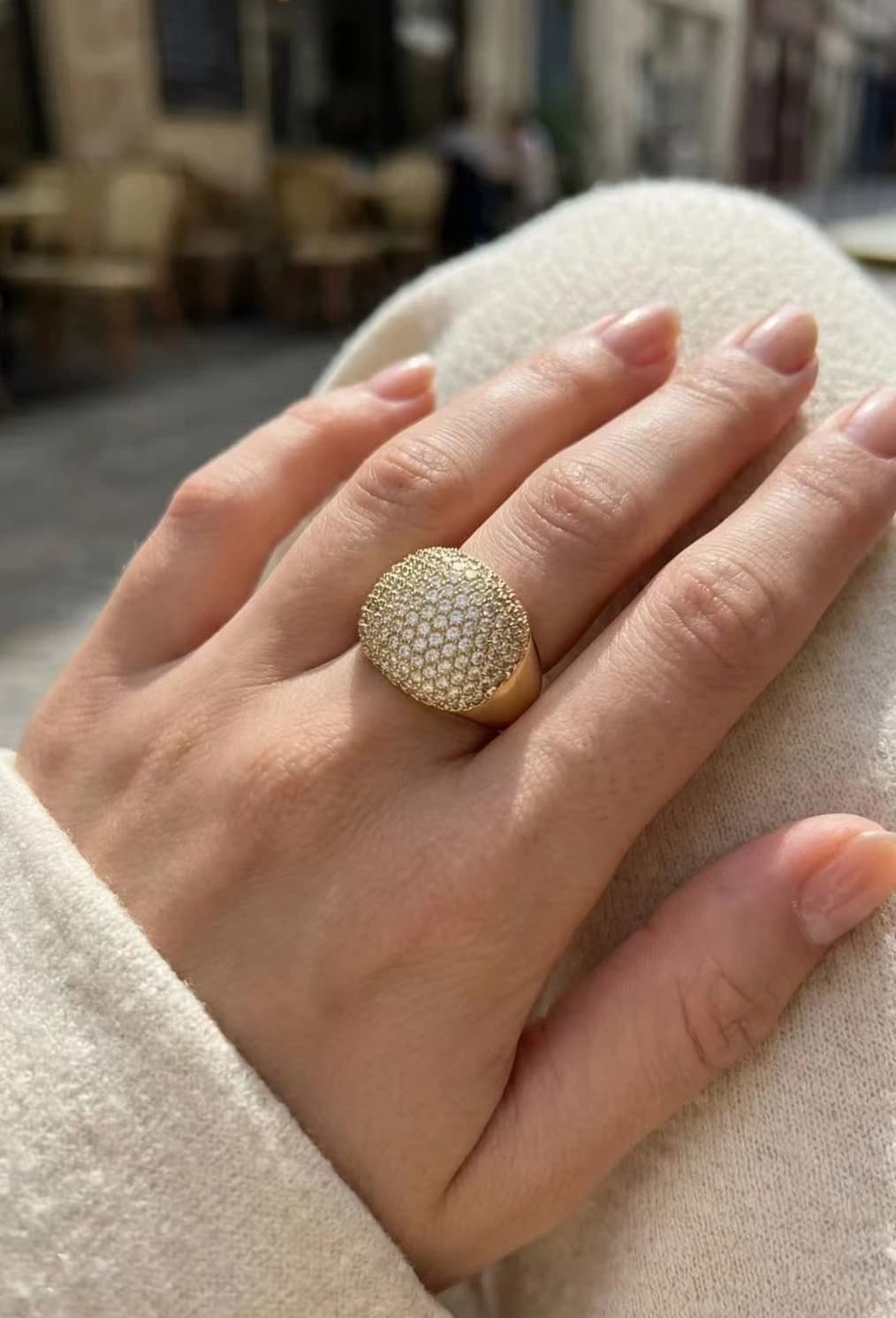 Bague rond strass