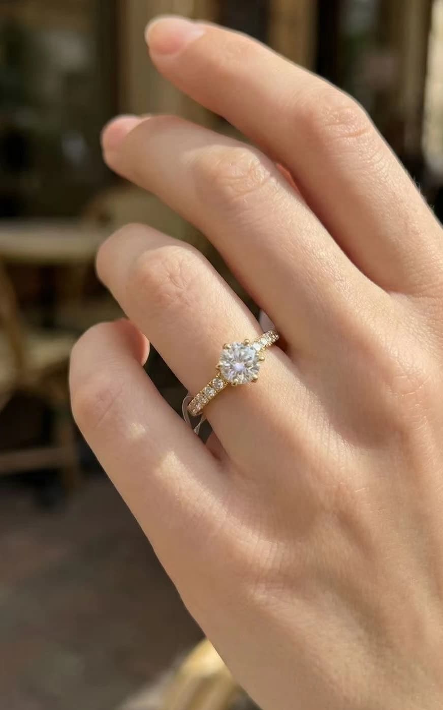 Bague solitaire strass
