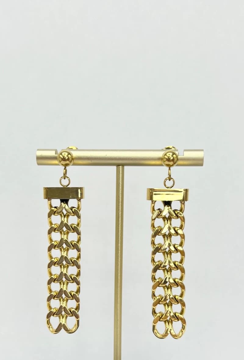 Boucle d'oreille maille pendante