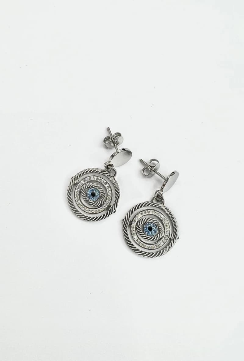 Boucle d'oreille oeil bleu