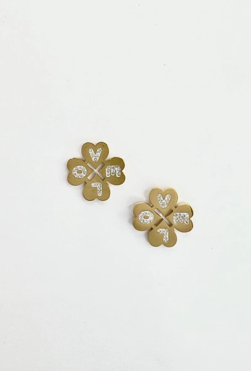 Boucle d'oreille trèfle love