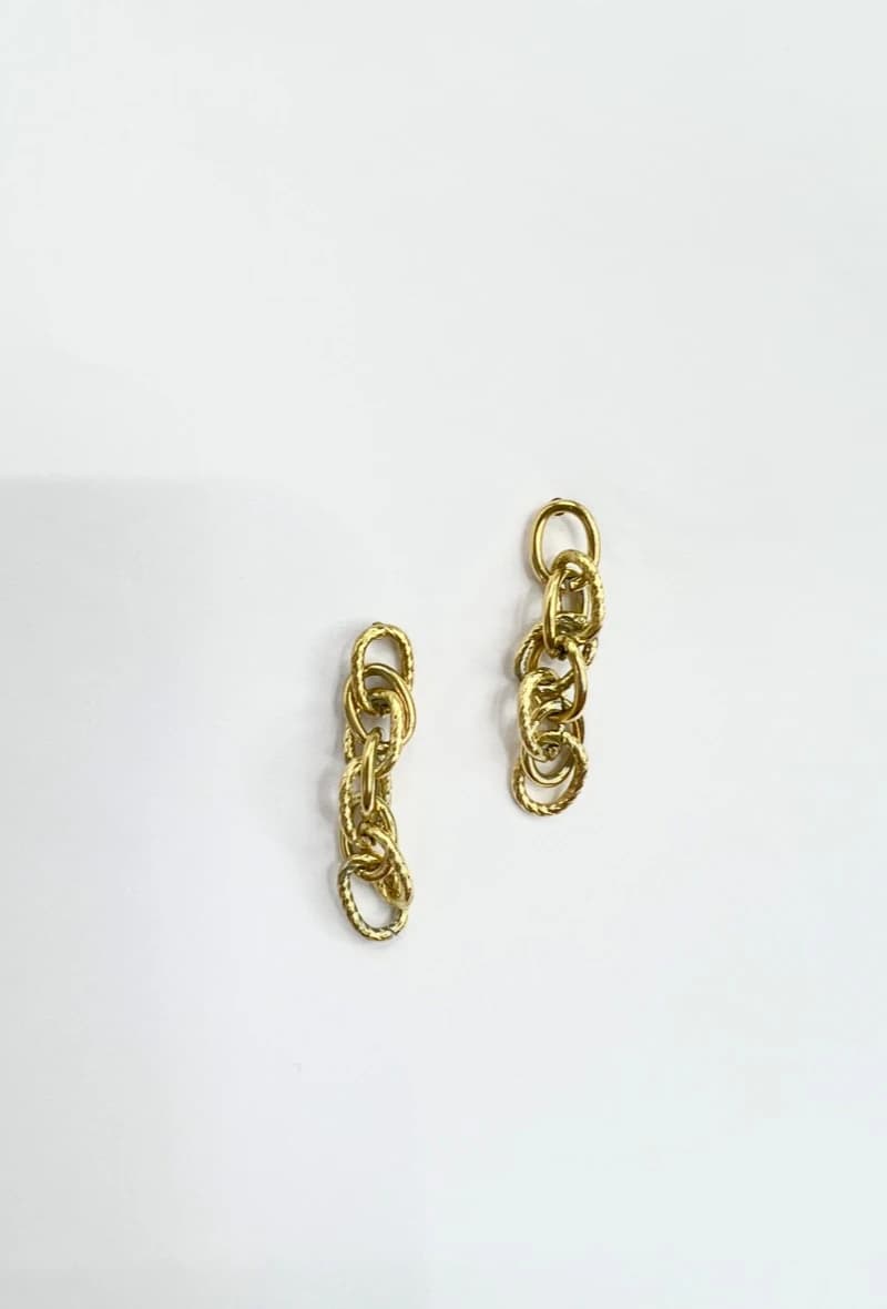 Boucle d'oreille chaine torsadé