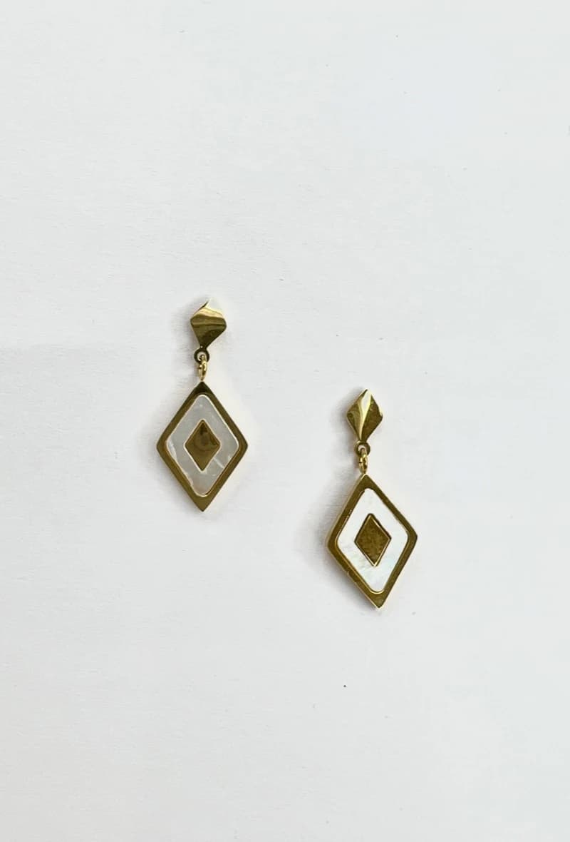 Boucle d'oreille triangle nacre