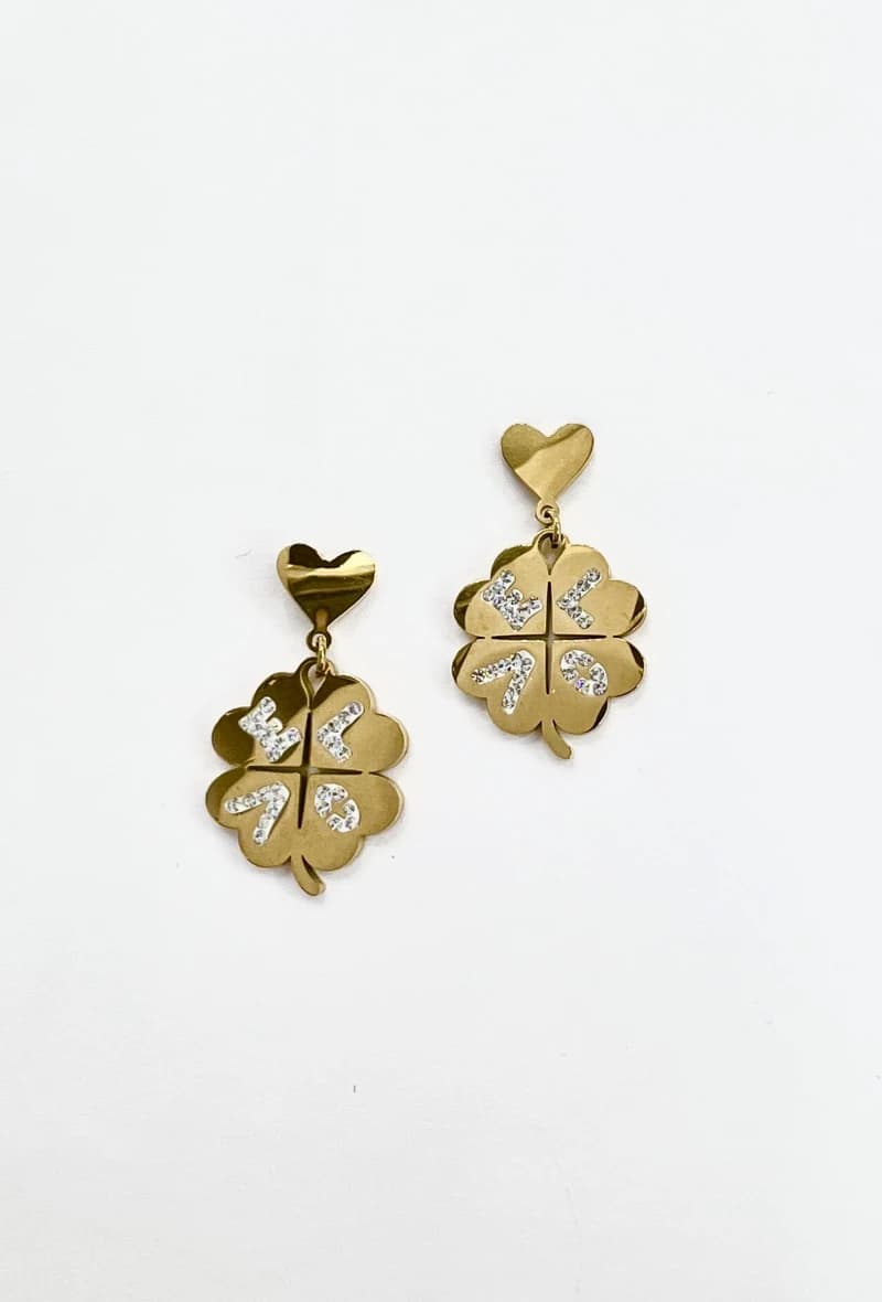 Boucle d'oreille trèfle love