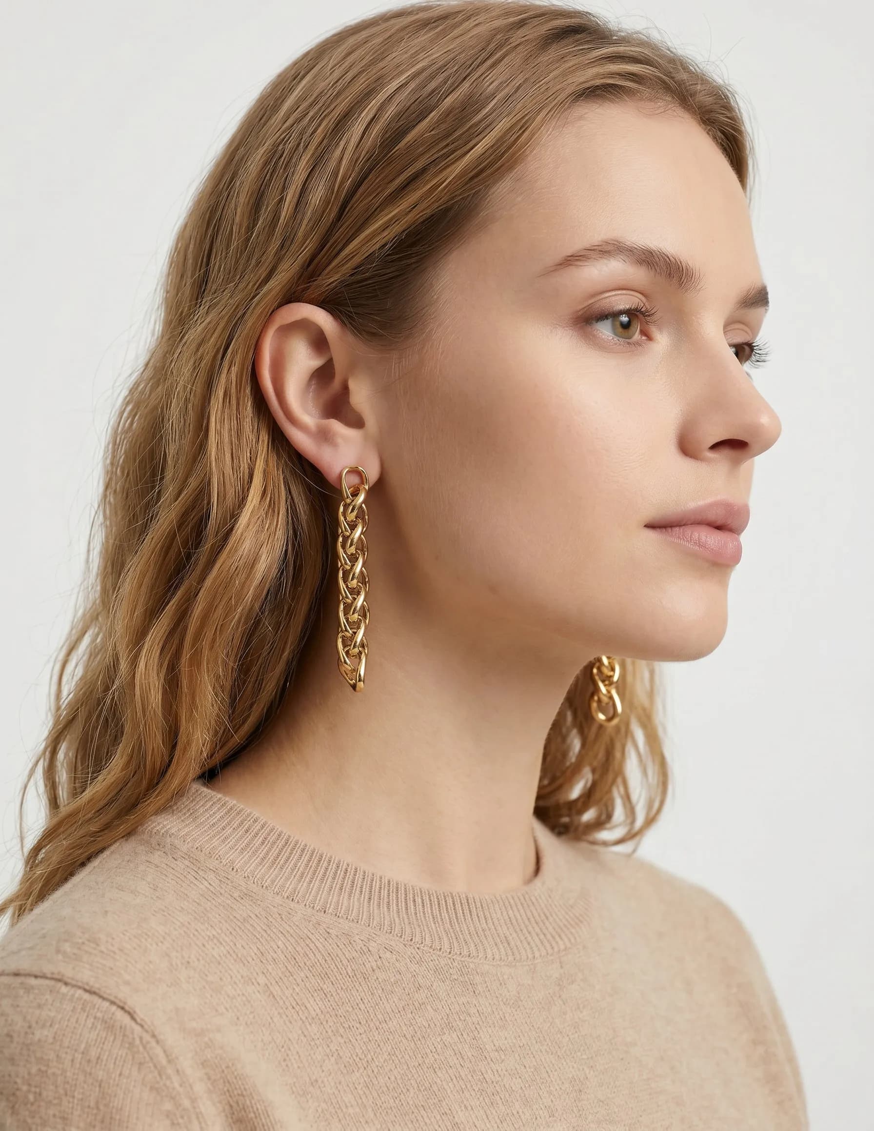 Boucle d'oreille grosse maille torsadé