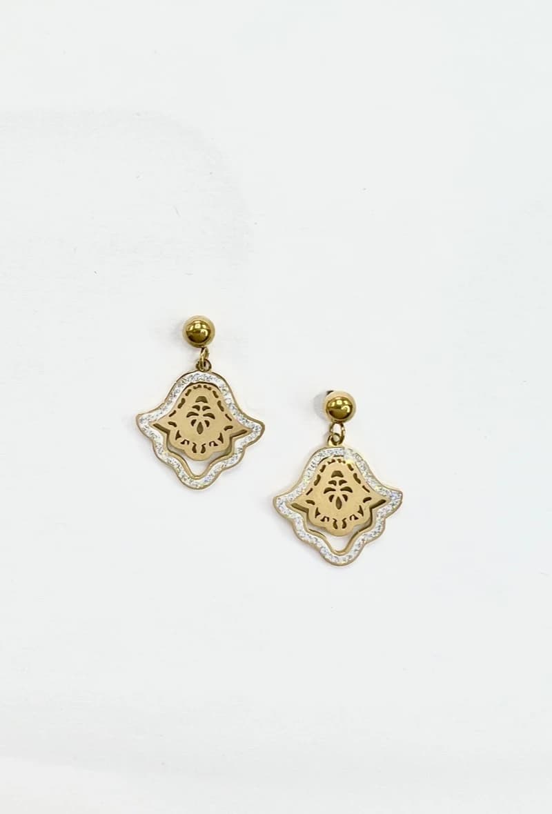 Boucle d'oreille main oriental