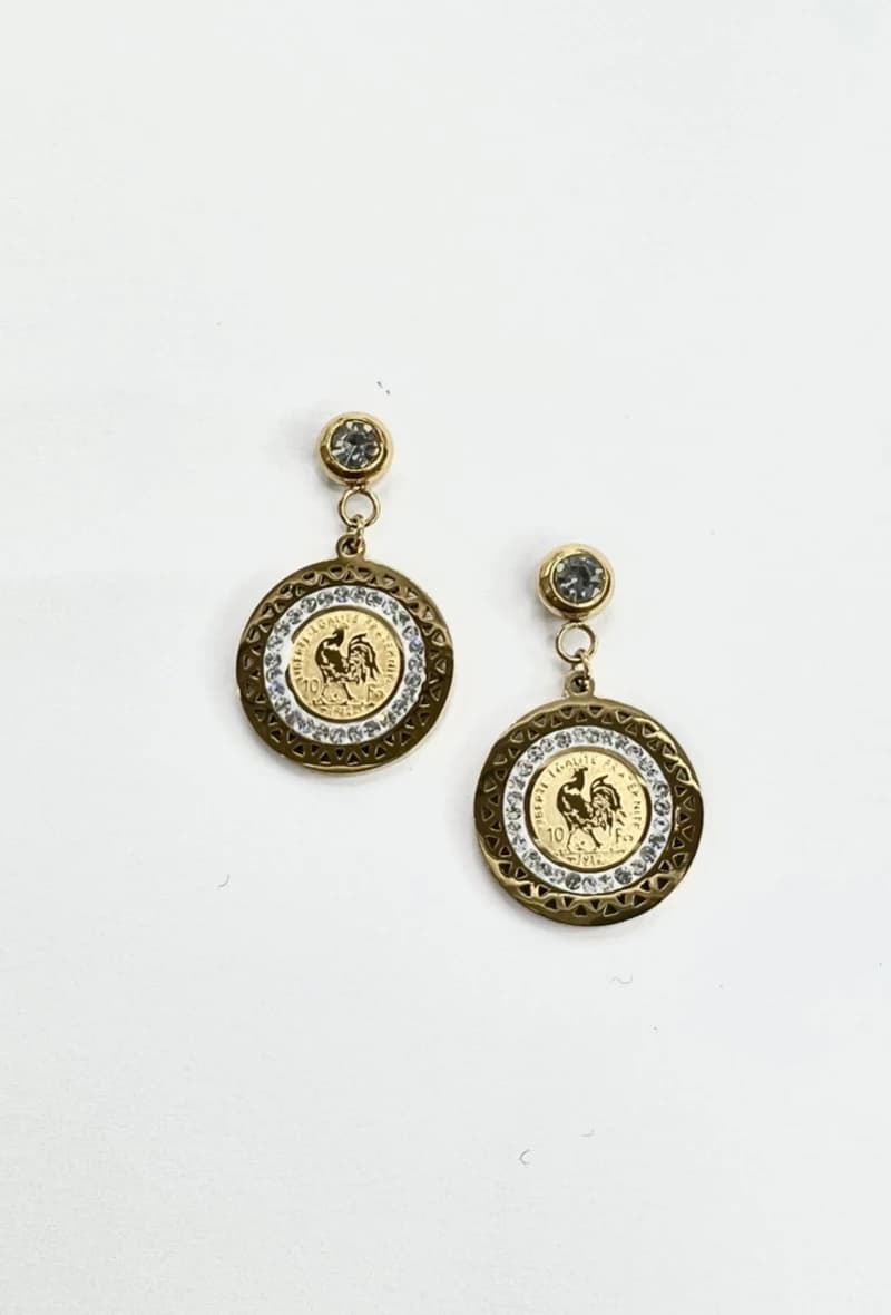 Boucle d'oreille coq