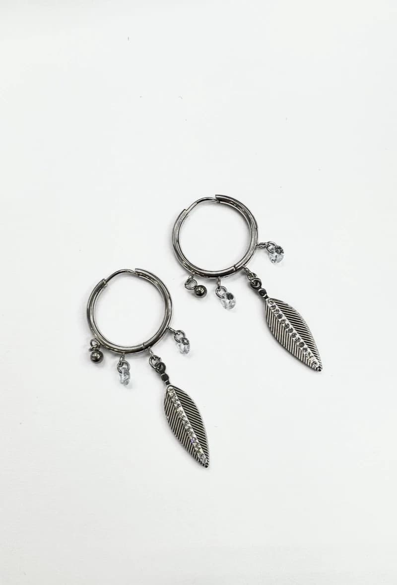 Boucle d'oreille feuille