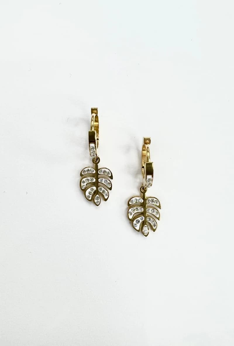 Mini créole feuille monstera