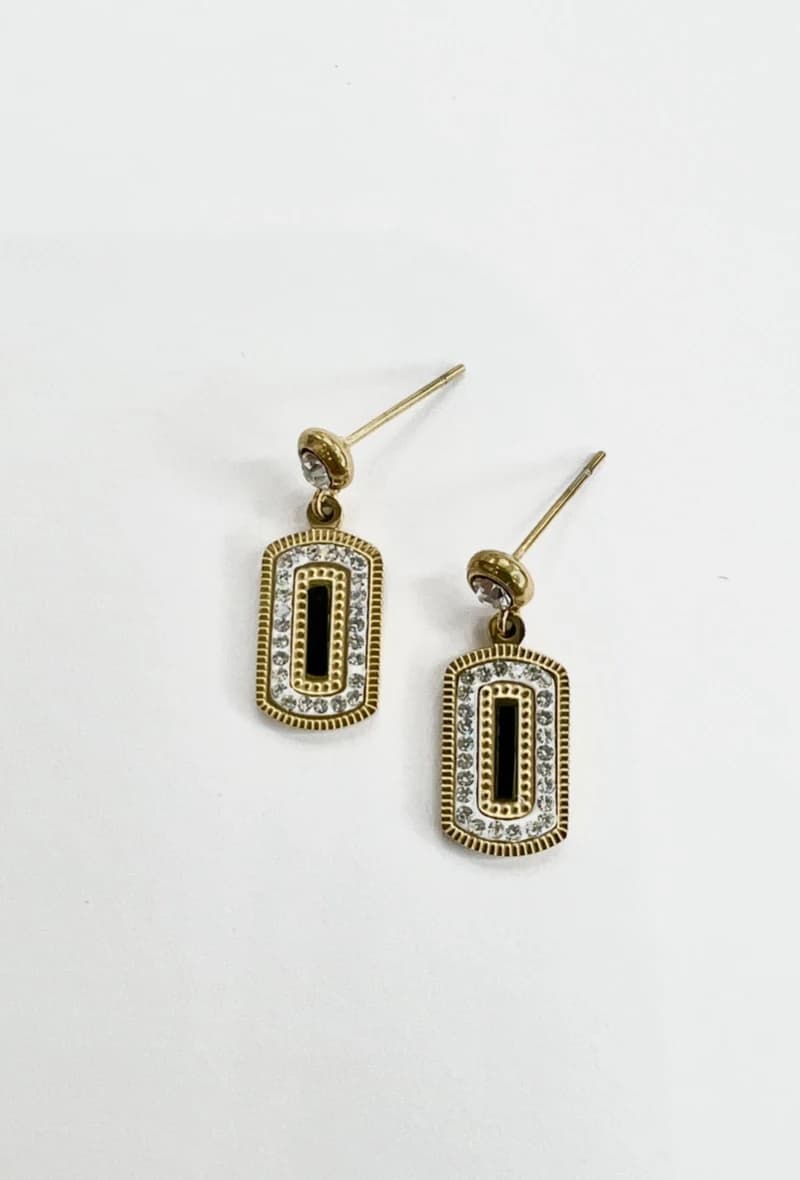 Boucle d'oreille rectangle