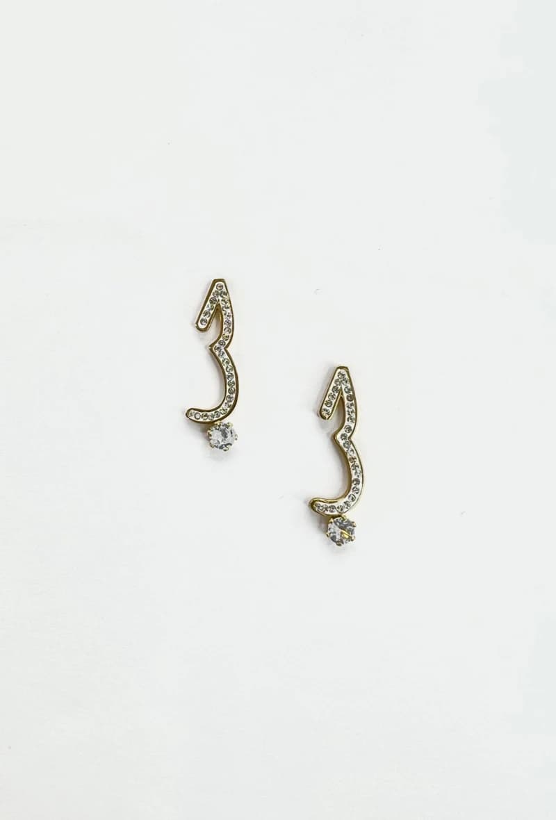 Boucle d'oreille amour abjad
