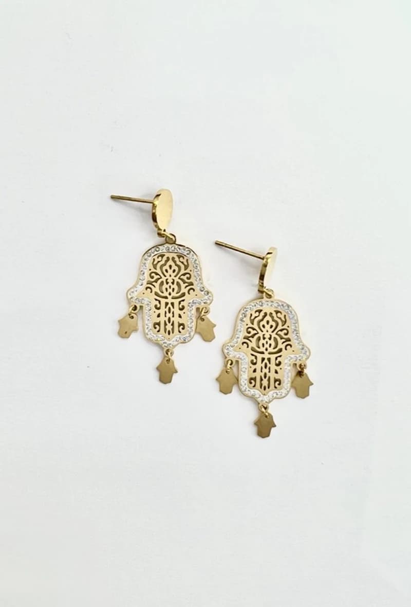 Boucle d'oreille main oriental