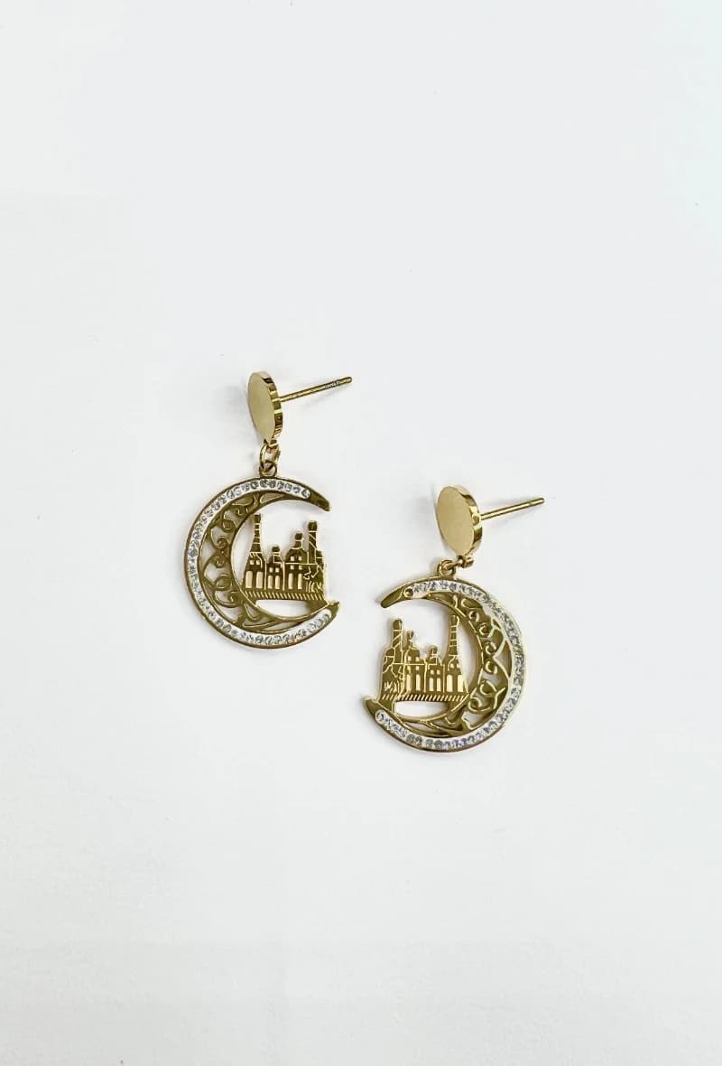 Boucle d'oreille lune