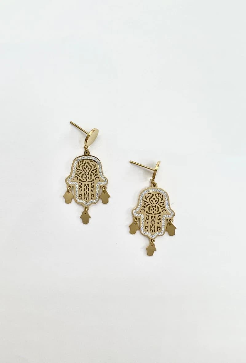 Boucle d'oreille main oriental