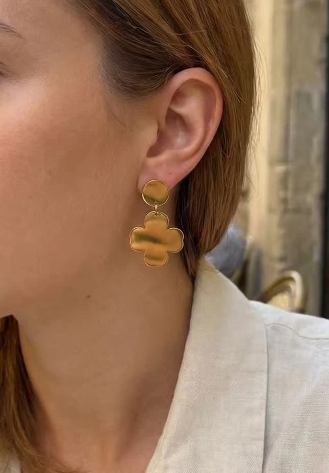 Boucle d'oreille trèfle