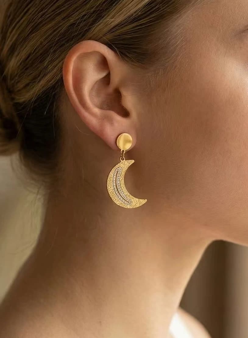 Boucle d'oreille lune
